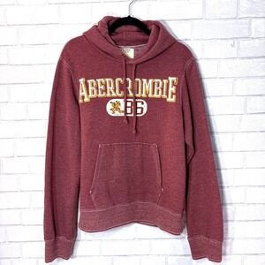Vtg Abercrombie‎ & Fitch Hoodie Mens Medium Collegiate Logo Y2K Distressed Retro